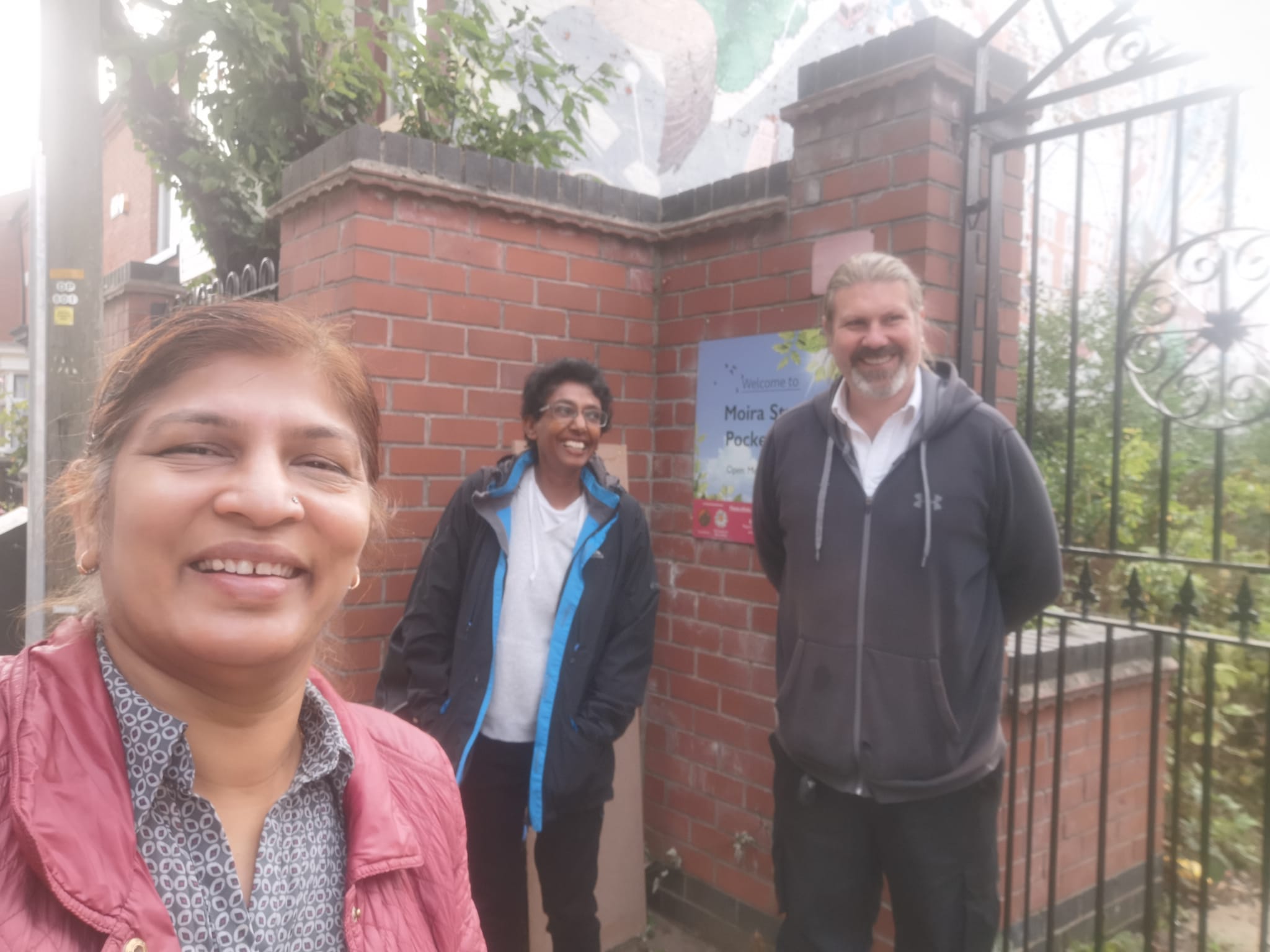 Council meeting some council staff came to the pocket park to help us after we had a break in